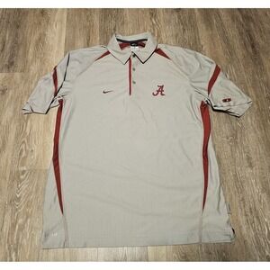 Nike Alabama Crimson Tide Polo‎ Shirt Dri Fit Embroidered Logo Men XXL NCAA